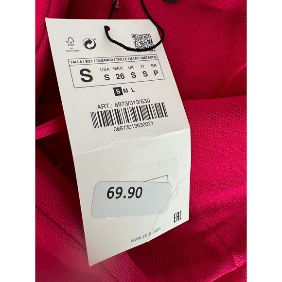 NWT - ZARA Strappless Fuschia Knit Maxi - Size Small - Picture 7 of 8